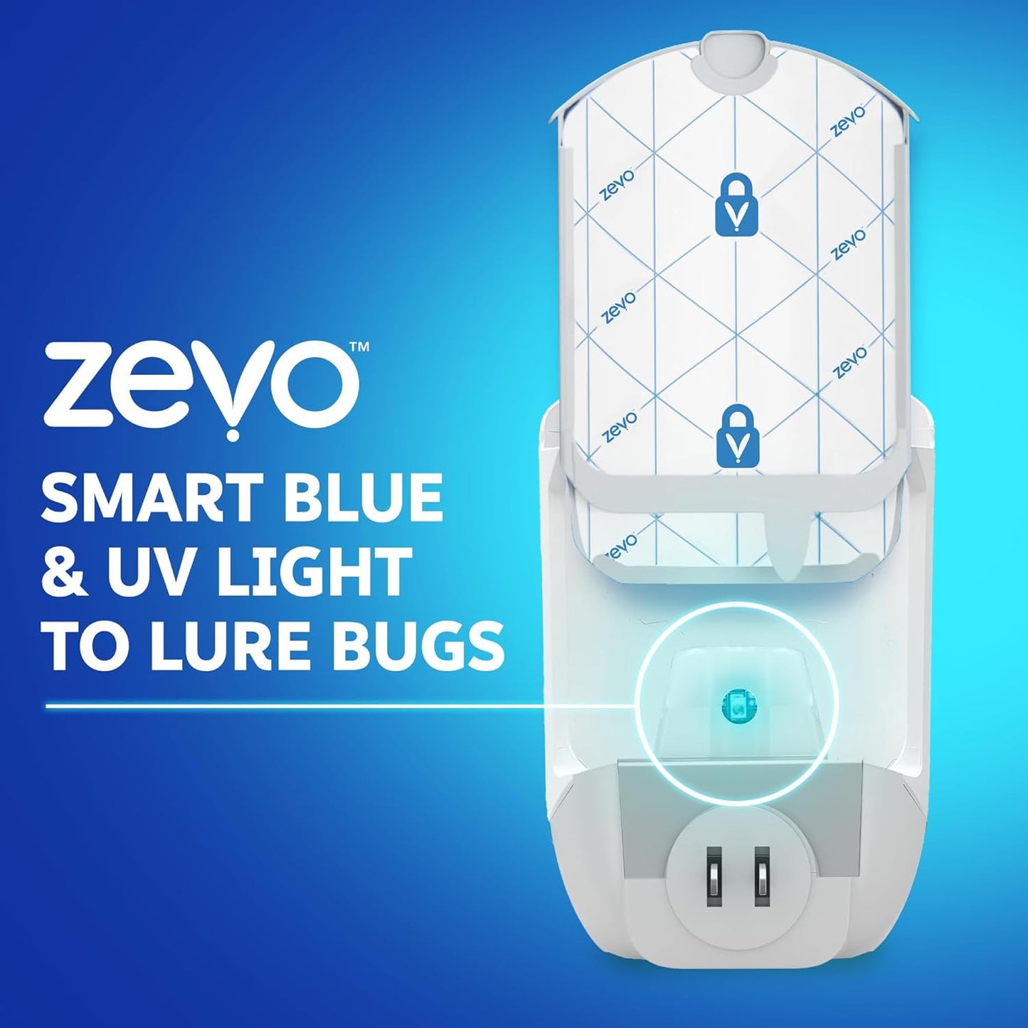 2 Flying Insect Traps & 2 Refill Cartridges - Plug in Fly Trap & Indoor Bug Catcher for Gnats, House & Fruit Flies - Blue & UV Light Technology, Mess-Free Alternative to Bug Zapper
